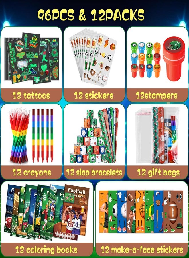 BenLouis 96Pcs Sports Party Favors Football Basketball Soccer Baseball Party Coloring Books Set Bulk for Kids Sports Themed Party Team Gift Goodie Bag Fillers School Classroom games Rewards - Image 2